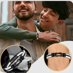 Personalisierbares Herren Armband – Geflochtenes Leder mit Gravur