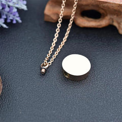 Personalisierte Asche Parfüm Kette Mit Bild - Schlichter Runder Anhänger Erinnerungsstück Geschenk für Männer & Frauen