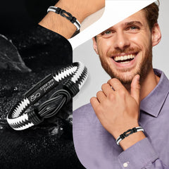 Personalisierbares Herren Armband – Geflochtenes Leder mit Gravur