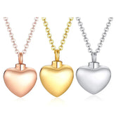 Personalisierte Edelstahl-Gedenkkette – Glatter Herzanhänger, beidseitig gravierbar