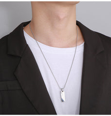 Personalisierter Gravur Hochwertige Wolfram Halskette für Herren mit Magnet stein