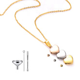 Personalisierte Edelstahl Urnenkette – Dreifacher Herz-Anhänger, beidseitig gravierbar