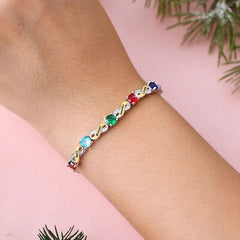Personalisiertes Infinity Armband mit Geburtssteinen & Namen – Symbol der ewigen Liebe für Mama, Partnerin oder Freundin