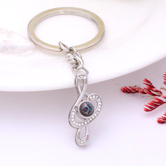 Personalisierte Schlüsselanhänger mit Bild – Noten Anhänger mit Projektion