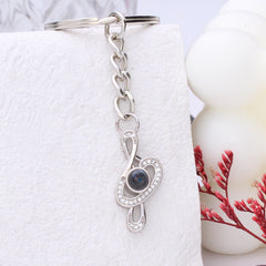 Personalisierte Schlüsselanhänger mit Bild – Noten Anhänger mit Projektion