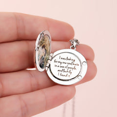 Personalisierte Runde Foto Medaillon Kette mit 13 Edelsteine - Bild & Nachricht