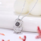 Personalisierte Foto Projektion Kette - Engel mit Heiligenschein Anhänger