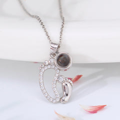 Personalisierte Foto Projektion Kette mit Bild im Stein - Mutter Baby Füße Anhanger mit Bild