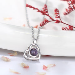 Personalisierte Projektion Kette mit Foto drin im Stein - Einfache und vielseitige herzförmige Halskette