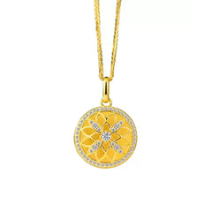 925 Silber Personalisierte Foto Medaillon Kette mit Bilder & Text– Runder Anhänger mit Hohle Blume Zirkonia, Erinnerungs Geschenk für Sie