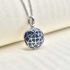 925 Silber Runde Foto Medaillon Kette – Bunter Emaille Kleeblatt Personalisiertes Foto & Text,Jubiläums Geschenk für Sie