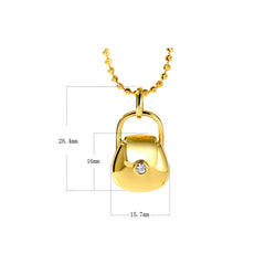 Personalisierte 925 Silber  Foto Medaillon Kette – 3D Handtaschen Anhänger mit Zirkonia, Modische Kreative Geschenke für Sie