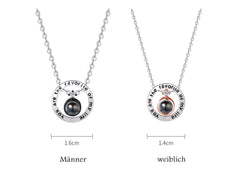 Paar Kette mit Bild im Stein - Runder Kreis mit 'You are the favorite of my life',Personalisierte Geschenke für Partner oder Familie
