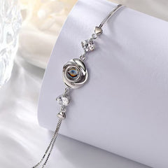 Armband mit Bild Silber – Rose Foto Armband mit Bildprojektion