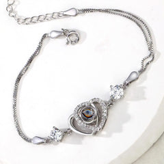 Armband Bilder – Verbundene Herzen Foto Armband mit Bild Silber und Projektion