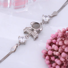 Foto Armband – Hund und Knochenstab Armband Bilder mit Bildprojektion und Silber