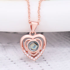 Personalisierte Foto Projektion Kette - Herz des Herz Anhänger