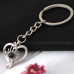 Personalisierte Foto Projektion Schlüsselanhänger - Schmetterling Herz