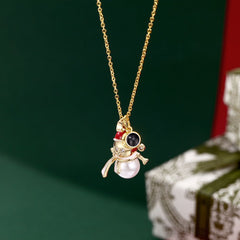 Projektions Kette mit Foto & Text im Stein – Weihnachtsmann, Schneemann, Schneeflocken, Personalisierte Geschenk Gedenk Schmuck