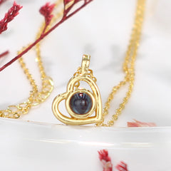 Personalisierte Projektion Kette mit Foto drin im Stein - Einfache und vielseitige herzförmige Halskette