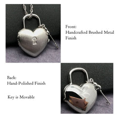 925 Silber Medaillon Herz Schloss Schlüssel Halskette mit Fotos &Text – Kettenstil und -länge Wählen,Personalisiertes Geschenk für Frauen