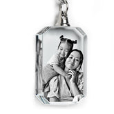 Personalisierte 2D/3D Foto Kette - Rechteckiger Kristall Anhänger,Erinnerungs Schmuck Geschenke für Männer und Frauen