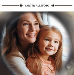 Personalisierte Silber Foto Kette mit Bild im Stein - Anhänger "Mutter und Kind Umarmung" mit Foto, Geschenk für Mutter und Ehefrau zum Muttertag