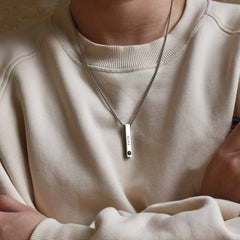 Personalisierte Halskette mit Bild - Bar Anhanger mit Foto, Geschenke für ihn