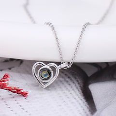 Personalisierte Projektion Kette mit Foto drin im Stein - Einfache und vielseitige herzförmige Halskette