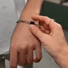 Personalisierte Robuste Seitenkette Schwarzer Herz Armband mit verstecktem Bild - Thermoaktive Foto