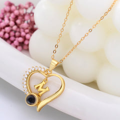 Personalisierte Kette mit Bild im Stein - Herz Anhänger mit Buchstaben