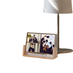 Personalisierter Holz & Acryl Fotorahmen Abschlussurkunde zur Abschlusserinnerung Erinnerung, Gravur Abschlussgeschenk mit Foto & Name
