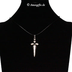 Foto Projektion Halskette mit Bild im Stein - Schwert Kreuz
