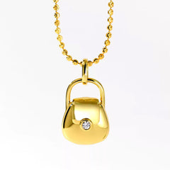 Personalisierte 925 Silber  Foto Medaillon Kette – 3D Handtaschen Anhänger mit Zirkonia, Modische Kreative Geschenke für Sie