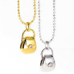 Personalisierte 925 Silber  Foto Medaillon Kette – 3D Handtaschen Anhänger mit Zirkonia, Modische Kreative Geschenke für Sie