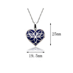 925 Silber Harz Lotus Herz Medaillon Kette mit Fotos & Text - Kettenstil und -länge Optional,Personalisiertes Geschenk für Dame