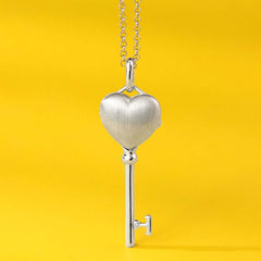 925 Sterling Silber Herz Schlüssel Medaillon Kette mit Fotos und Text – Wählen Sie Kettenstil und -länge, personalisiertes Geschenk für Sie