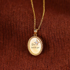 925 Silber Ovale Foto Medaillon Halskette mit Kordel und Zirkonia Stern – Personalisiertes Geschenk für Sie