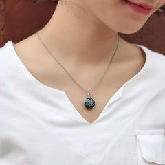 925 Silber Runde Foto Medaillon Kette – Bunter Emaille Kleeblatt Personalisiertes Foto & Text,Jubiläums Geschenk für Sie