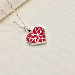 925 Silber Harz Lotus Herz Medaillon Kette mit Fotos & Text - Kettenstil und -länge Optional,Personalisiertes Geschenk für Dame