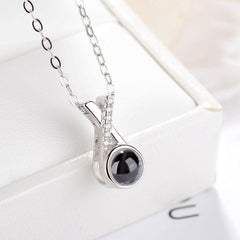 Silbe Personalisierte Fotokette mit Bild im Stein - X Buchstaben Anhänger mit Foto