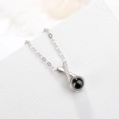 Silbe Personalisierte Fotokette mit Bild im Stein - X Buchstaben Anhänger mit Foto