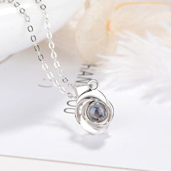 Personalisierte Foto Projektion Halskette - Rose