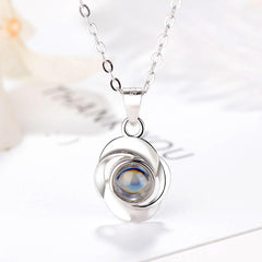 Personalisierte Foto Projektion Halskette - Rose