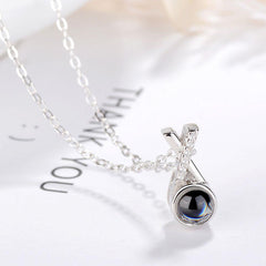 Silbe Personalisierte Fotokette mit Bild im Stein - X Buchstaben Anhänger mit Foto