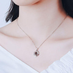 Personalisierte Foto Projektion Halskette - Rose