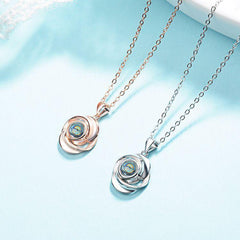 Personalisierte Foto Projektion Halskette - Rose