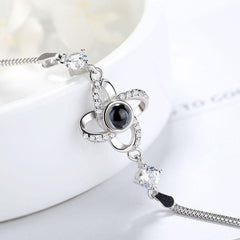 Personalisierte Foto Kleeblatt Armband mit Projektion