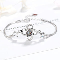 Personalisierte Foto Kleeblatt Armband mit Projektion