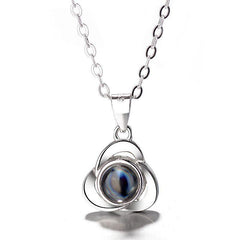 Personalisierte Foto Projektion Halskette - Drei Blütenblätter Blume